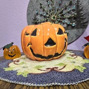 Vintage Haeger Pottery #311  Jack-O-Lantern Pumpkin Planter Bowl